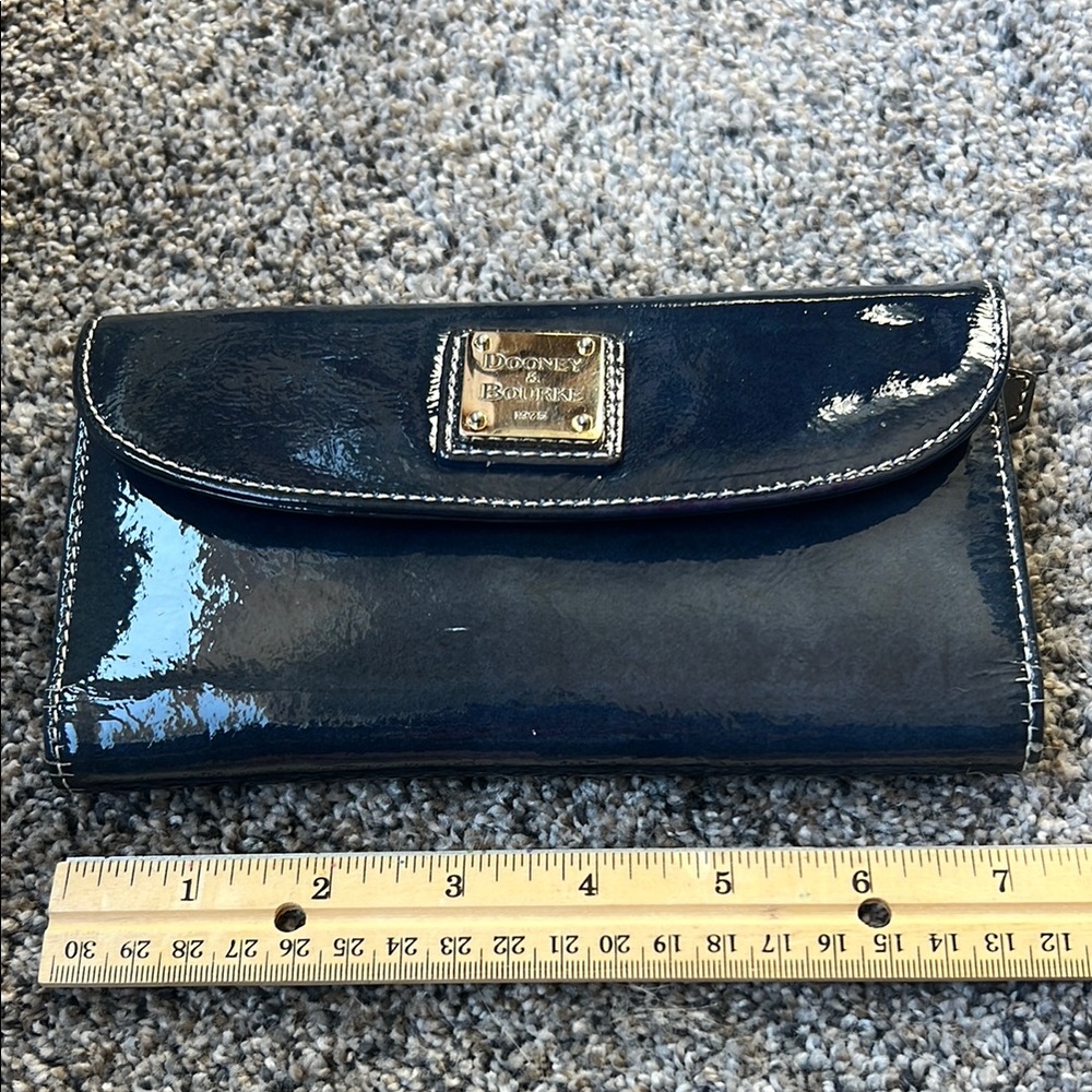 Dooney & Bourke Shiny Blue Leather Wallet